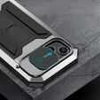 Case for iPhone 14 Plus, R-JUST CamShield Slide, armoured, silver / black