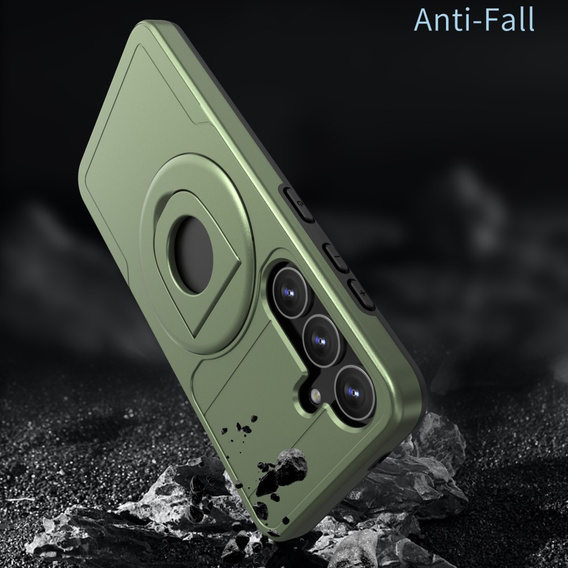 MagSafe case for Samsung Galaxy S24, Military Magnet, Hybrid Case, green