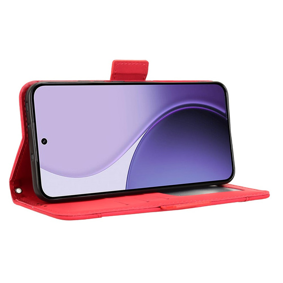 Flap case for Oppo Reno 14, Card Slot, wallet, red