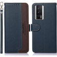 Flip case for Poco F5 Pro 5G, KHAZNEH RFID, blue / brown