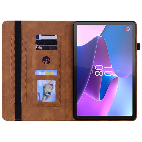 Case for Lenovo Tab P11 Gen 2, Wallet Pen Slot, brown