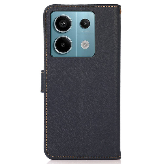 KHAZNEH RFID case for Xiaomi Redmi Note 13 Pro 5G, Litchi Texture, blue