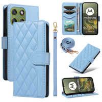 Rhombus Crossbody Leather Flip Case for Motorola Edge 70