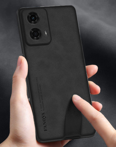 Case for Motorola Moto G24 / G24 Power / G04, ERBORD Business, with metal plate for car mounts, black