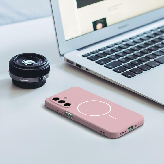 Silicone sleeve for Samsung Galaxy A17 5G, for MagSafe, pink