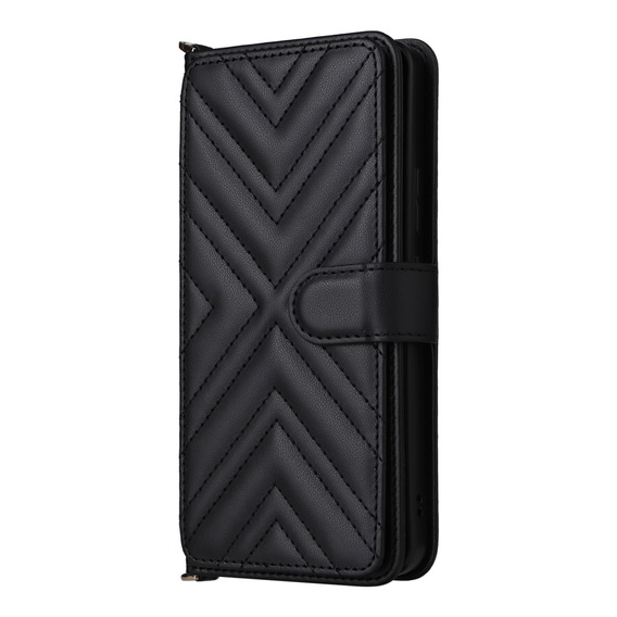 Crossbody Leather Wallet flip case for Oppo Reno 13F 5G, black