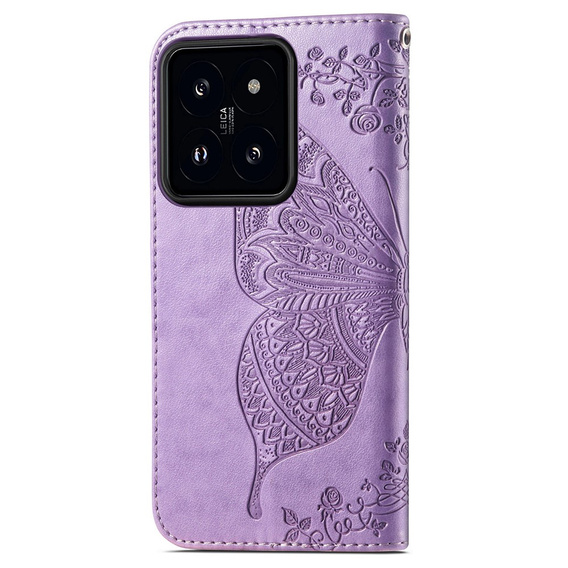 Flip case for Xiaomi 14T, Butterfly, purple