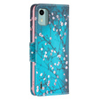 Flip case for Nokia C12 4G, Wallet, Sakura, blue