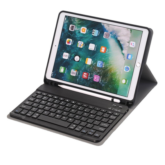 Case + keyboard iPad 7/8/9 10.2 2019/2020/2021, Pen Slot, black