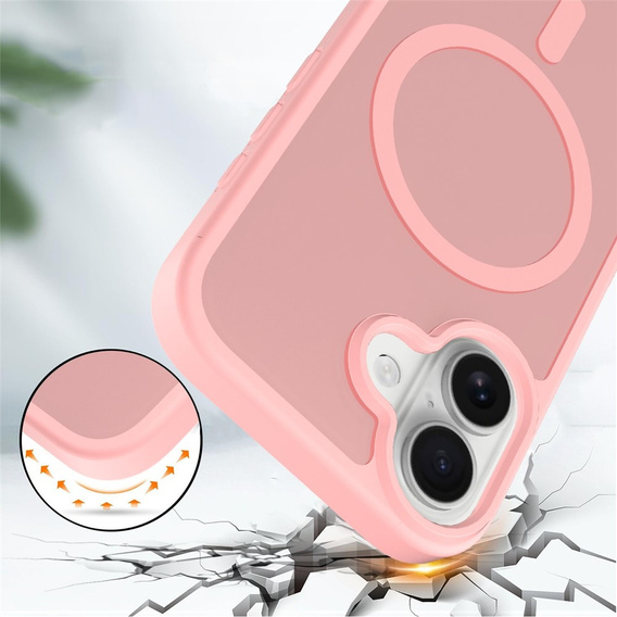 Matt Case for iPhone 17, for MagSafe, translucent pink