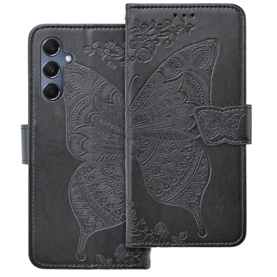 Flip case for Samsung Galaxy M34 5G, Butterfly, black