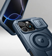 Armored case for iPhone 16 Pro, Dexnor CamProtect MagSafe, blue (Two frames)