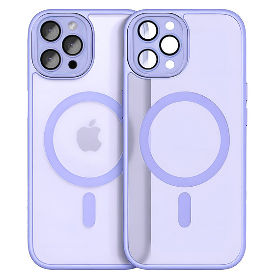 Case for iPhone 16 Pro, for MagSafe, ERBORD Matt Case, purple + Screen Glass