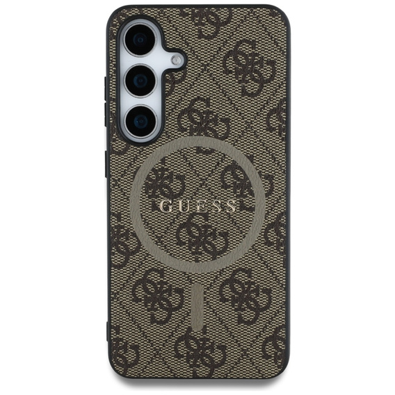 GUESS Case for Samsung Galaxy S25, 4G Ring Classic Logo, brown