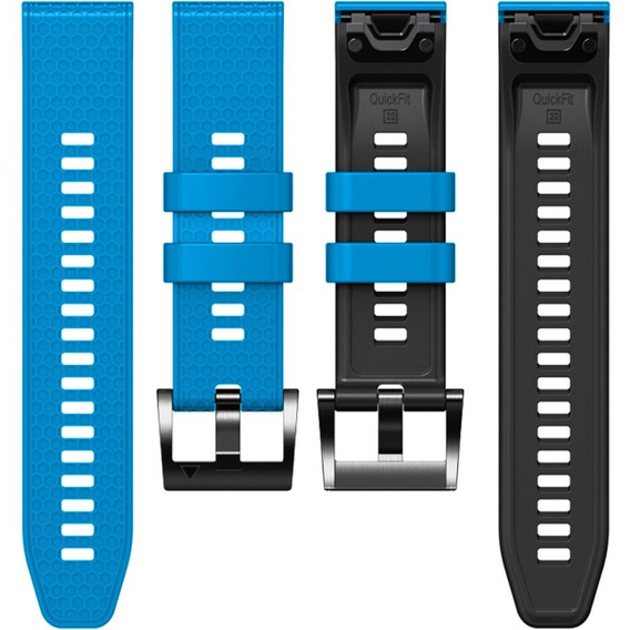 Silicone Strap for Garmin Fenix 7 / Forerunner 965 / 955 / 945 / 935, Blue / Black
