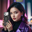 Matt Case for iPhone 17 Pro Max, armoured, for MagSafe, smoky with black sides