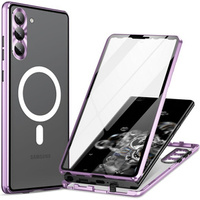 Magnetic Dual Glass MagSafe case for Samsung Galaxy S23, purple
