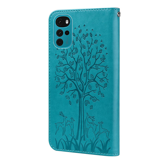 Flip case for Motorola Moto G22, tree, blue