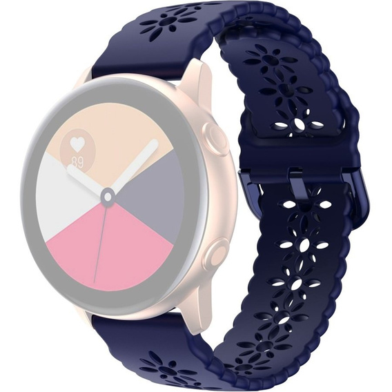 Silicone strap for 20mm Soft Hollowed-out, Dark Blue