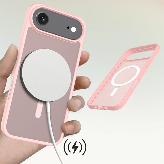 Matt Case for iPhone Air, for MagSafe, translucent pink