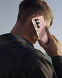 Case for Samsung Galaxy S25 Ultra, Leather Rhombus, pink