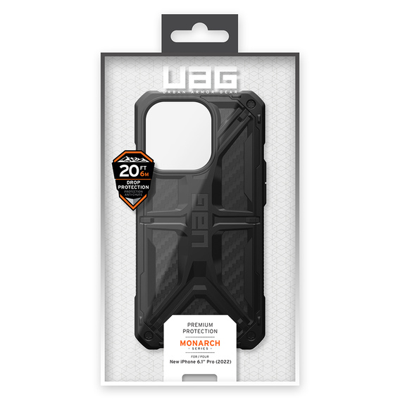 Case Urban Armor Gear for iPhone 14 Pro, Monarch, carbon black