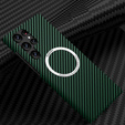 Case for Samsung Galaxy S22 Ultra, Magsafe Slim Carbon, green