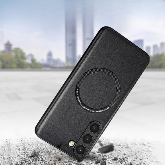 Case for Samsung Galaxy S23, Leather Hybrid MagSafe, black
