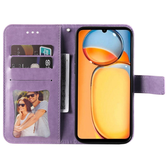 Flip case for Xiaomi Redmi 13C / Poco C65, Mandala Flower, purple