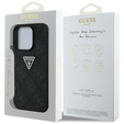 Guess Grained Hot Stamp 4G Triangle Metal Case for iPhone 16 Pro Max