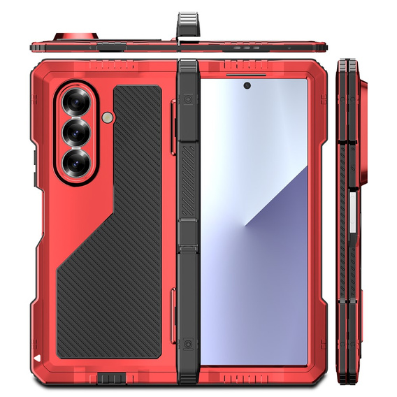 Armored case for Samsung Galaxy Z Fold6 5G, aluminum, with stand and stylus slot, black