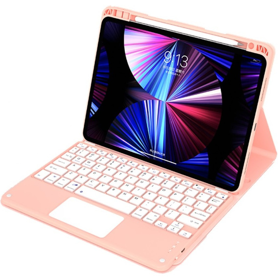Case + keyboard iPad Air 10.9 4 2020 / 5 2022, Touchpad, pink rose gold