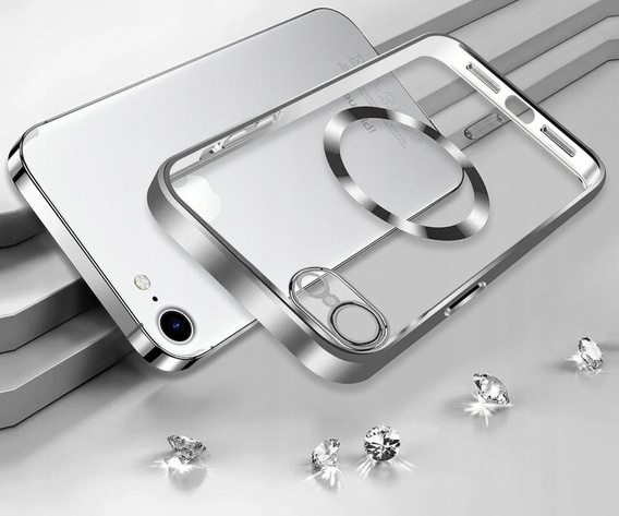 Case for iPhone 7 / 8, Electro MagSafe, silver + Screen Glass