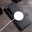 Case for Sony Xperia 1 V, Leather Hybrid MagSafe, black