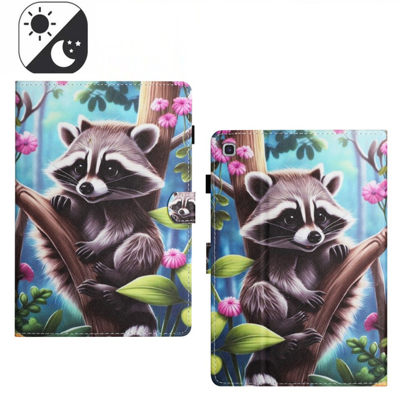 Case for Samsung Galaxy Tab A7 Lite, with flap, raccoon