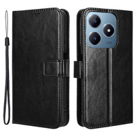 Flip case for Realme C61, Crazy Horse Wallet, black