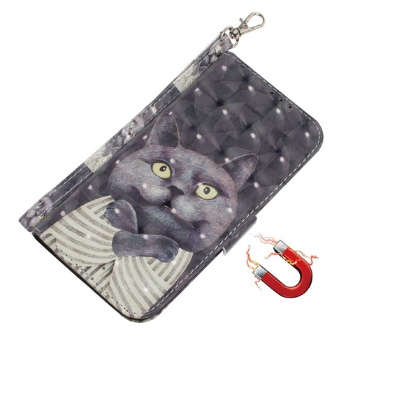 Flip case for Xiaomi Redmi Note 13 Pro 5G, Wallet, Cat grey
