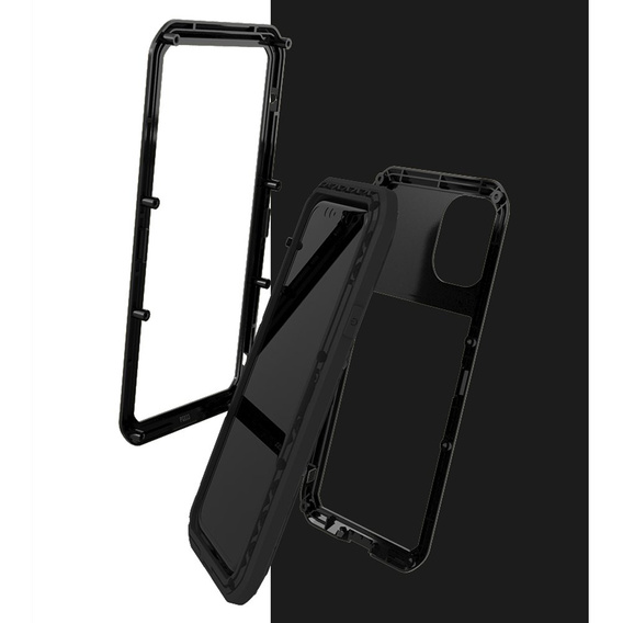 Love Mei Case for iPhone 11, armored with glass, black