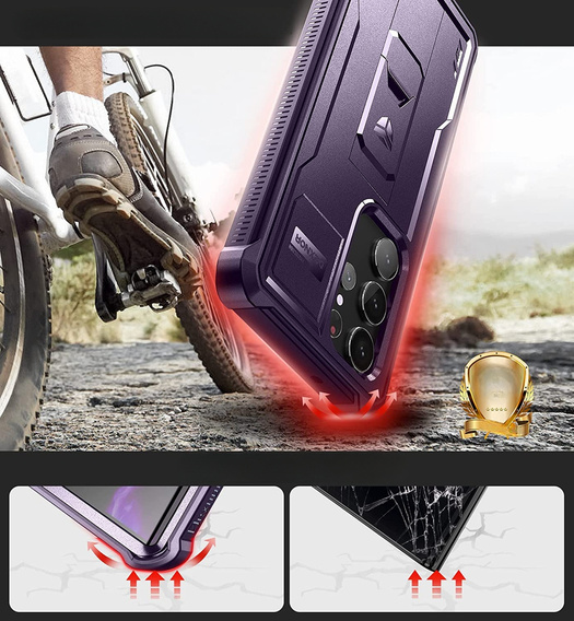 Armored case for Samsung Galaxy S23 Ultra, Dexnor Full Body (Two Frames), purple