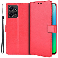 Flip case for Xiaomi Redmi Note 12 4G, Crazy Horse Wallet, red