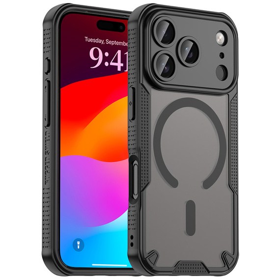 Case for iPhone 17 Pro, for MagSafe, armoured, black