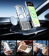 Case for iPhone 17, for MagSafe, with stand, transparent with black inserts