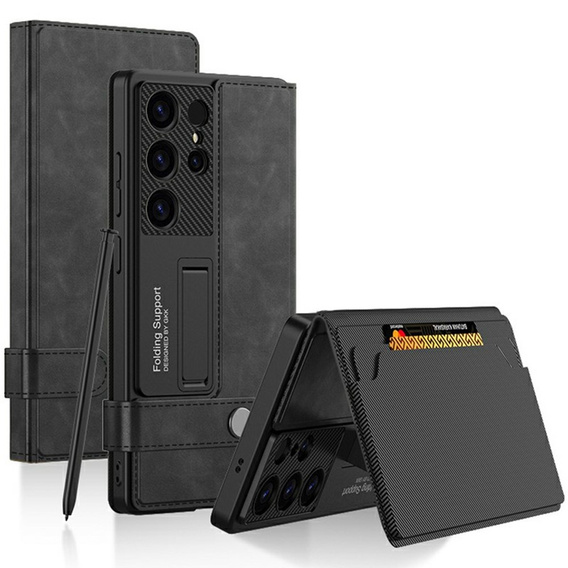 Flip case for Samsung Galaxy S25 Ultra, GKK Card Slot Wallet, black