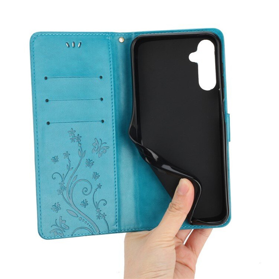 Flip case for Samsung Galaxy A55 5G, Wallet, Butterfly, purple