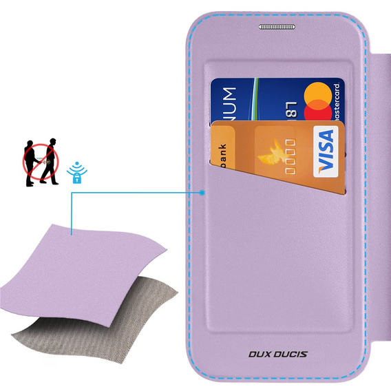 Dux Ducis case for iPhone Air, Skin X Pro, with flap, for MagSafe, purple