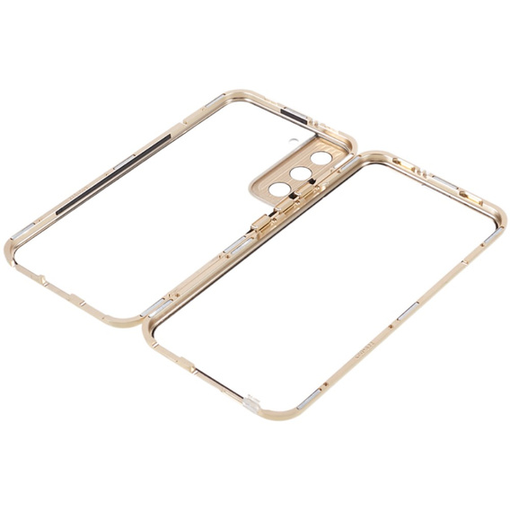 Case for Samsung Galaxy S21, Magnetic Dual Glass, gold