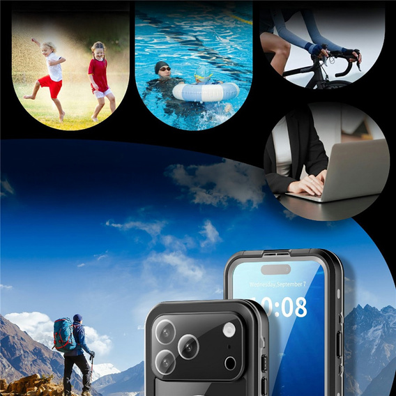 Case for iPhone 17 Pro Max, IP68 waterproof, SHELLBOX MagSafe, black