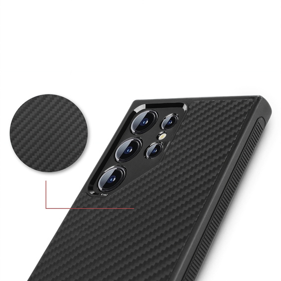 Case for Samsung Galaxy S24 Ultra, ERBORD KevlarGuard, black