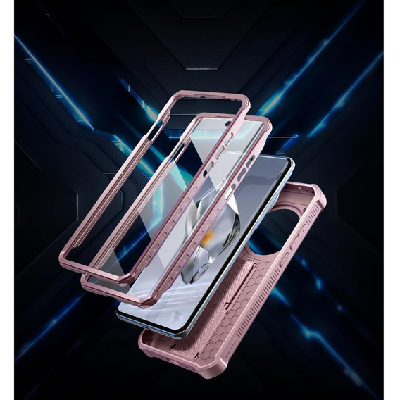 Armored case for OnePlus 12, Dexnor Full Body (Two Frames), pink