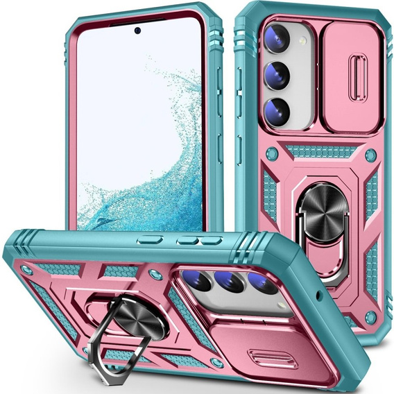 Case for Samsung Galaxy S23 Plus, CamShield Slide, pink / green
